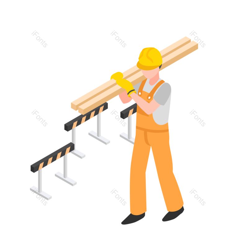 木材图片,工人元素,安全PNG,免抠素材